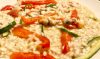Risotto con peperoni julienne di zucchine e fasolari